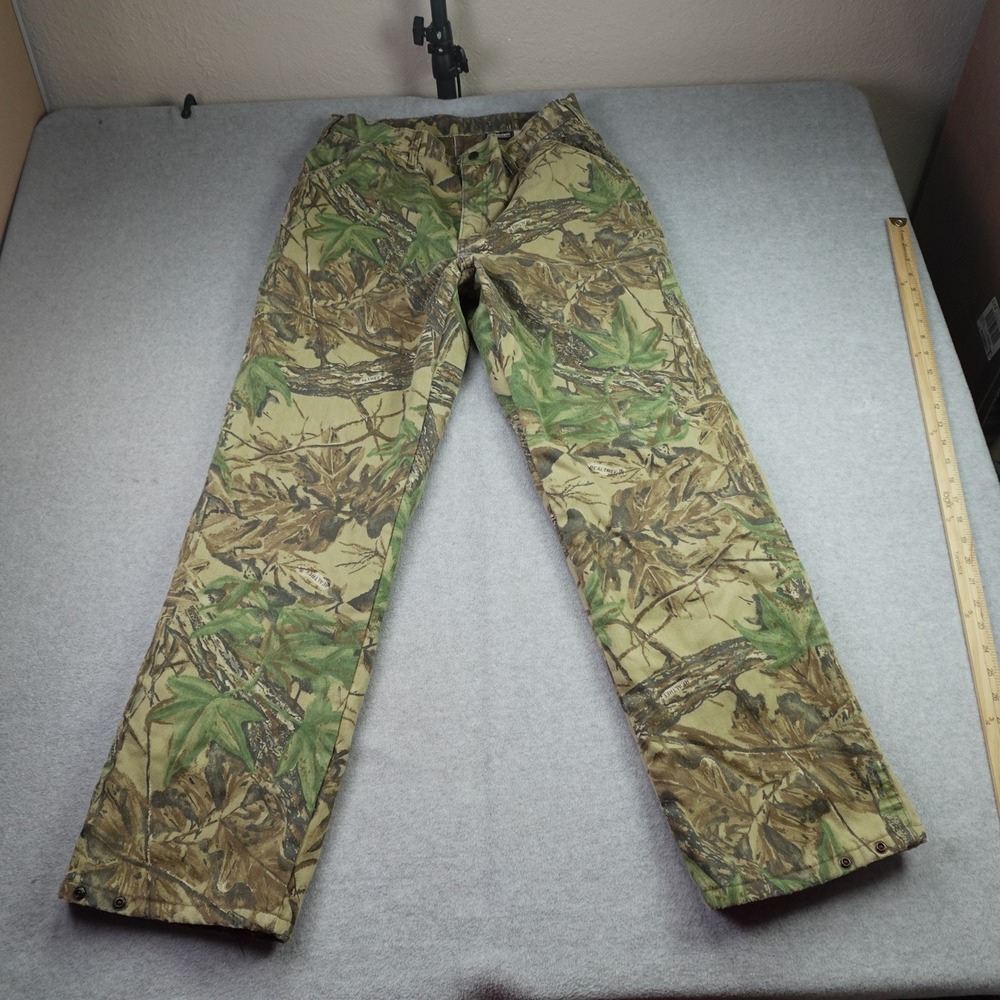 Duxbak Pants Mens 34 Regular Green Brown Realtree Camo Hunting USA
